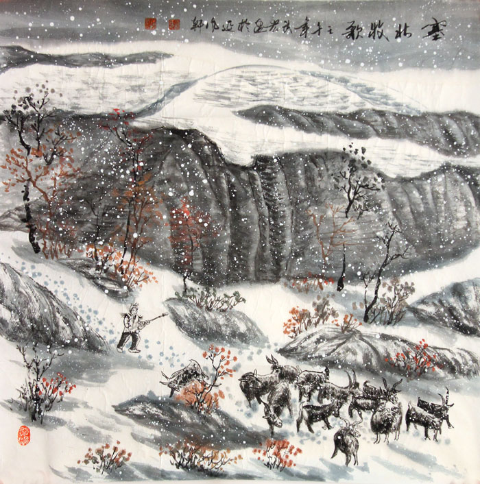 刘武宏国画作品,尺寸为68.5*68.5