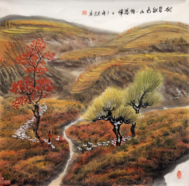刘武宏国画作品,尺寸为68.5*69