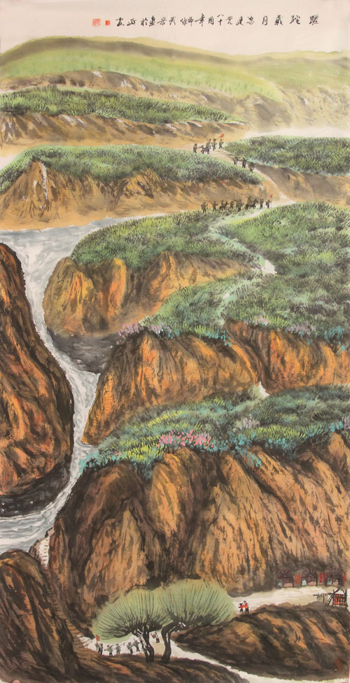刘武宏国画作品,尺寸为136.5*69.5