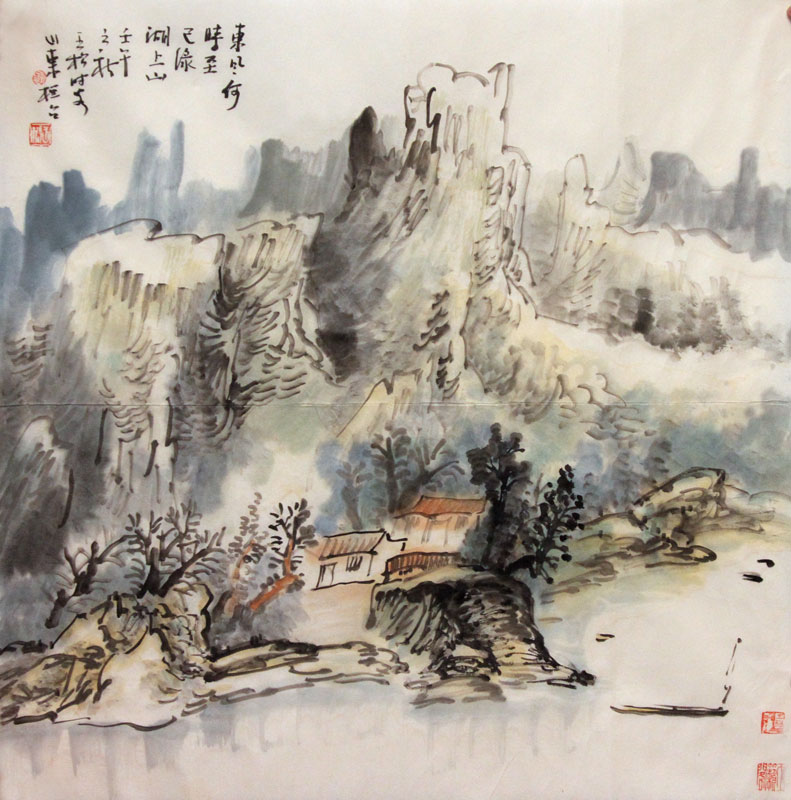 王松国画作品,尺寸为70.5*70.5