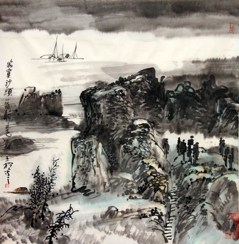 王松国画作品,尺寸为69*69