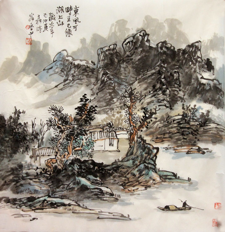 王松国画作品,尺寸为70.5*68.5