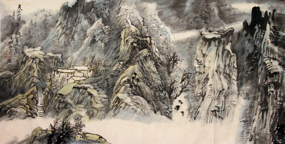 王松国画作品,尺寸为132*68