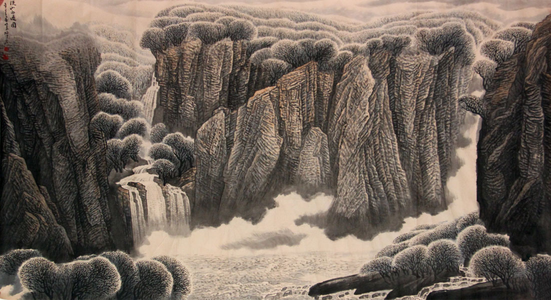 余涵宇国画作品,尺寸为180*97