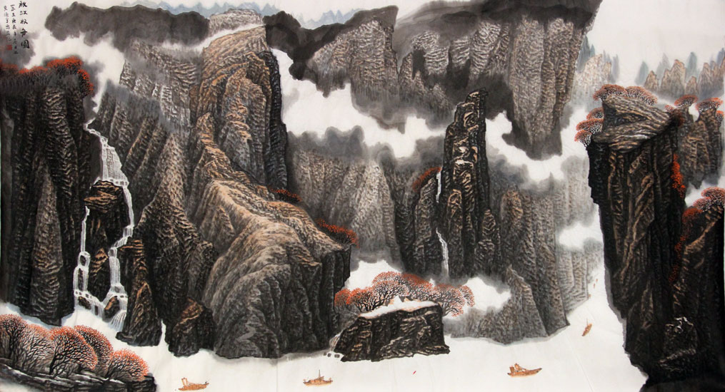 余涵宇国画作品,尺寸为180*97