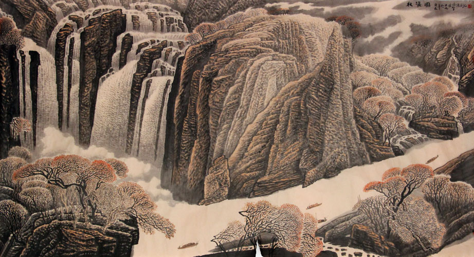 余涵宇国画作品,尺寸为190*89