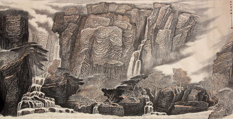 余涵宇国画作品,尺寸为180*97