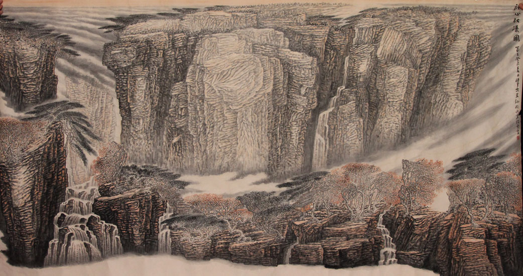 余涵宇国画作品,尺寸为229*119.5
