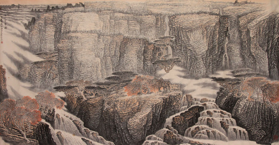 余涵宇国画作品,尺寸为229*119.5