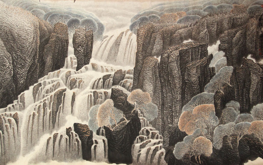 余涵宇国画作品,尺寸为243*124