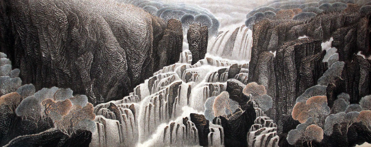 余涵宇国画作品,尺寸为131.5*64.5