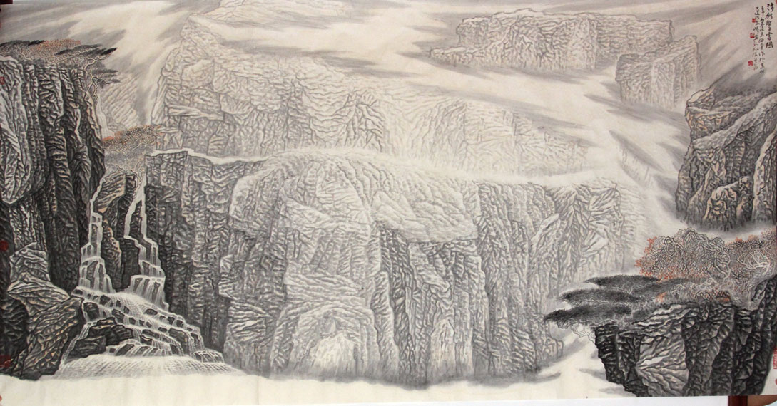 余涵宇国画作品,尺寸为137*68