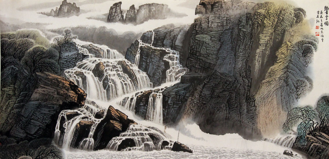 余涵宇国画作品,尺寸为137*68