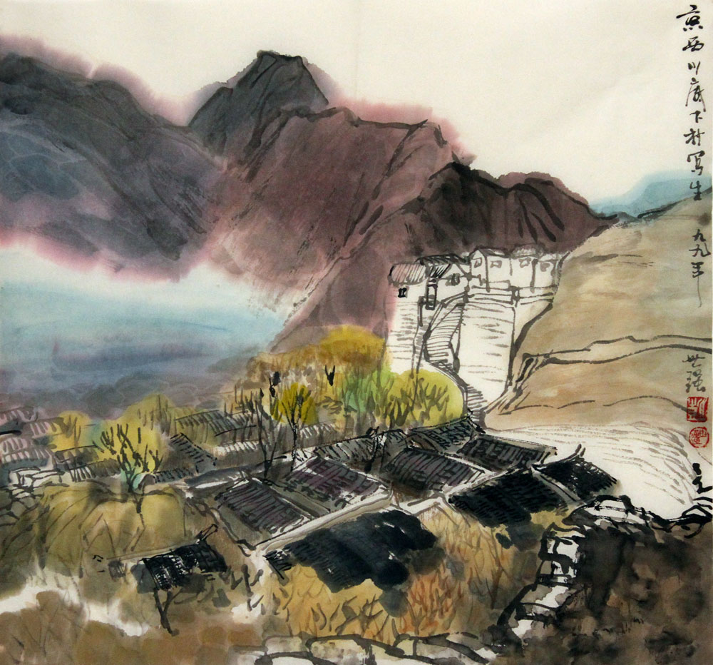 彭世强国画作品,尺寸为49.5*52.5