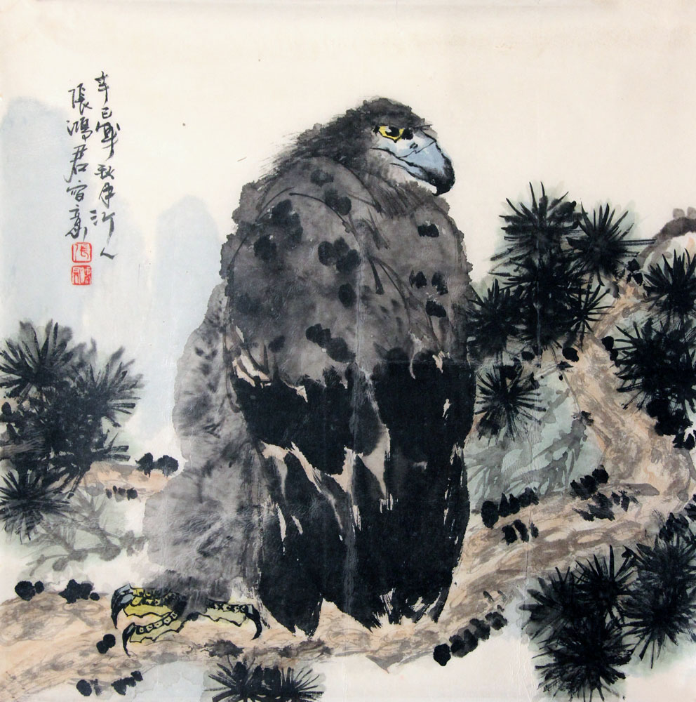 张鸿君国画作品,尺寸为69*68.5