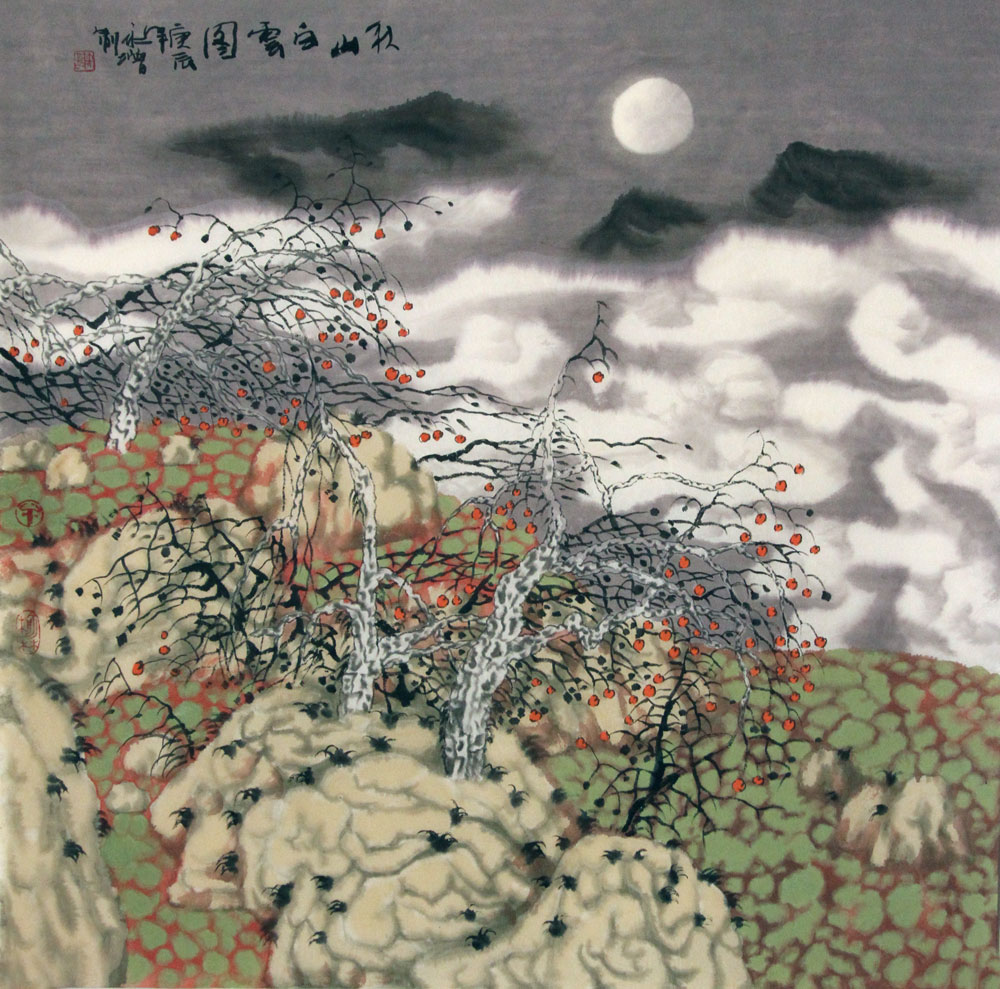 谢永增国画作品,尺寸为68.5*69.5