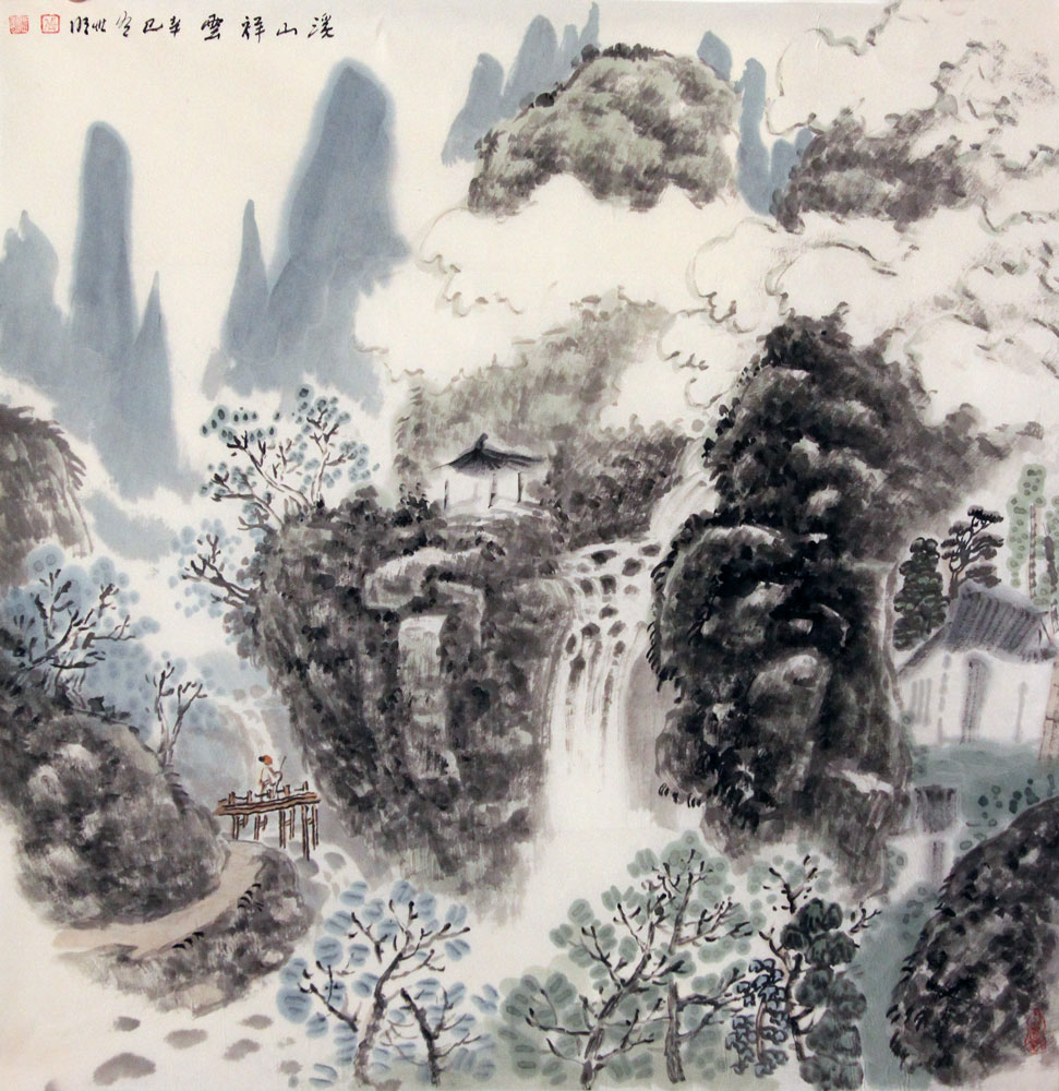 张世明国画作品,尺寸为68*68