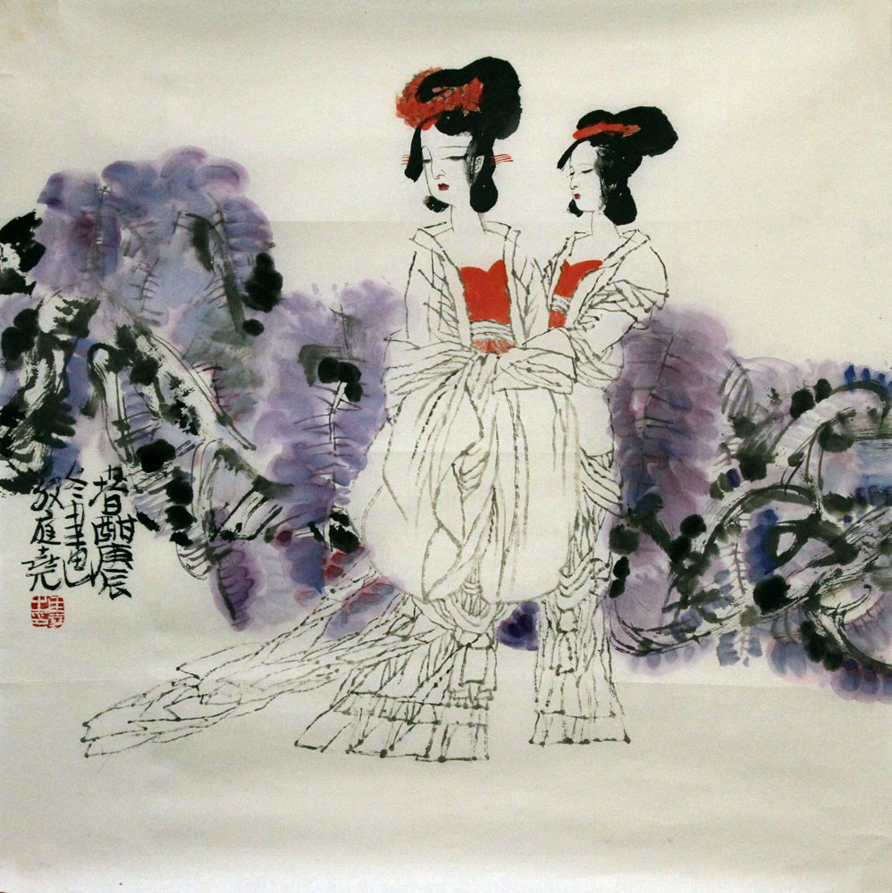 敬廷尧国画作品,尺寸为69*69