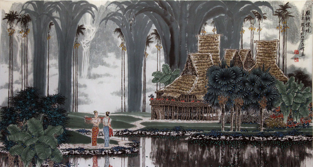 刘民怀国画作品,尺寸为180*97