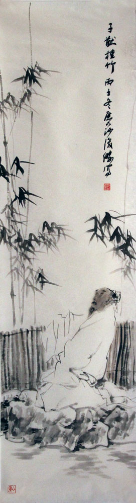 沙俊杰国画作品,尺寸为152.5*42