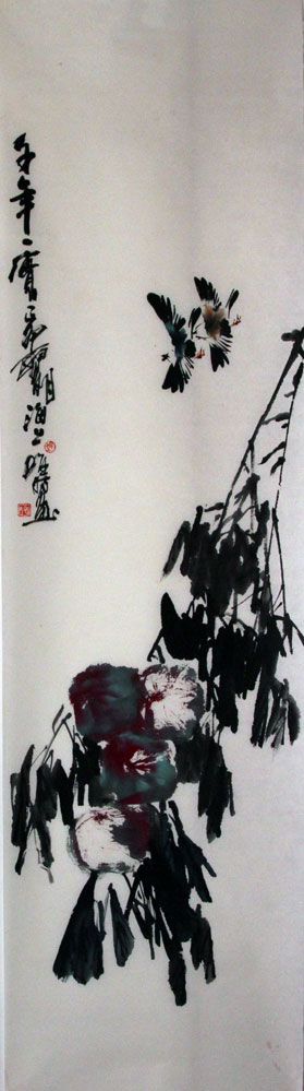 赵维時国画作品,尺寸为179*45