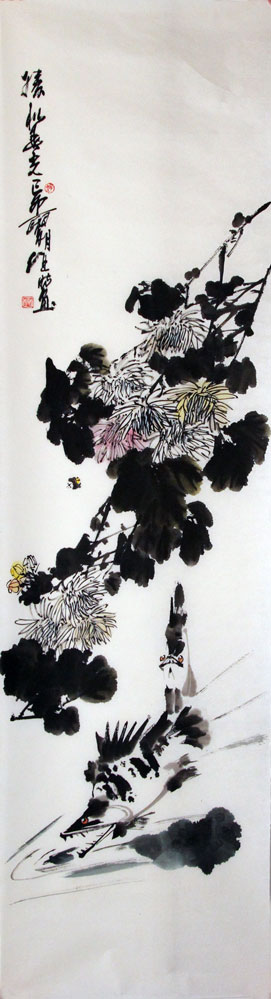 赵维時国画作品,尺寸为179*45
