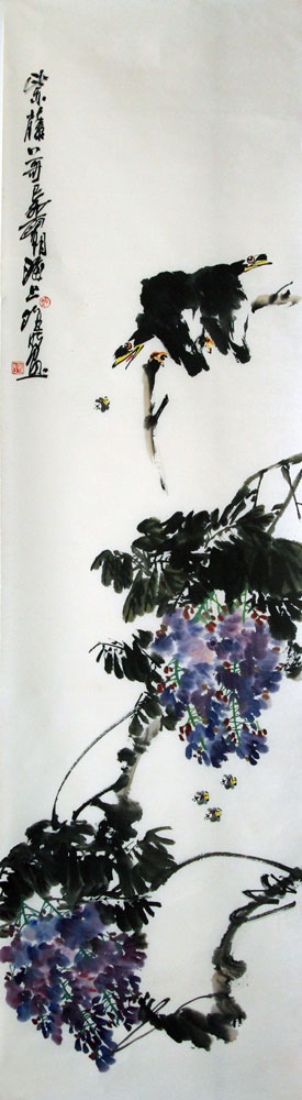 赵维時国画作品,尺寸为179*45