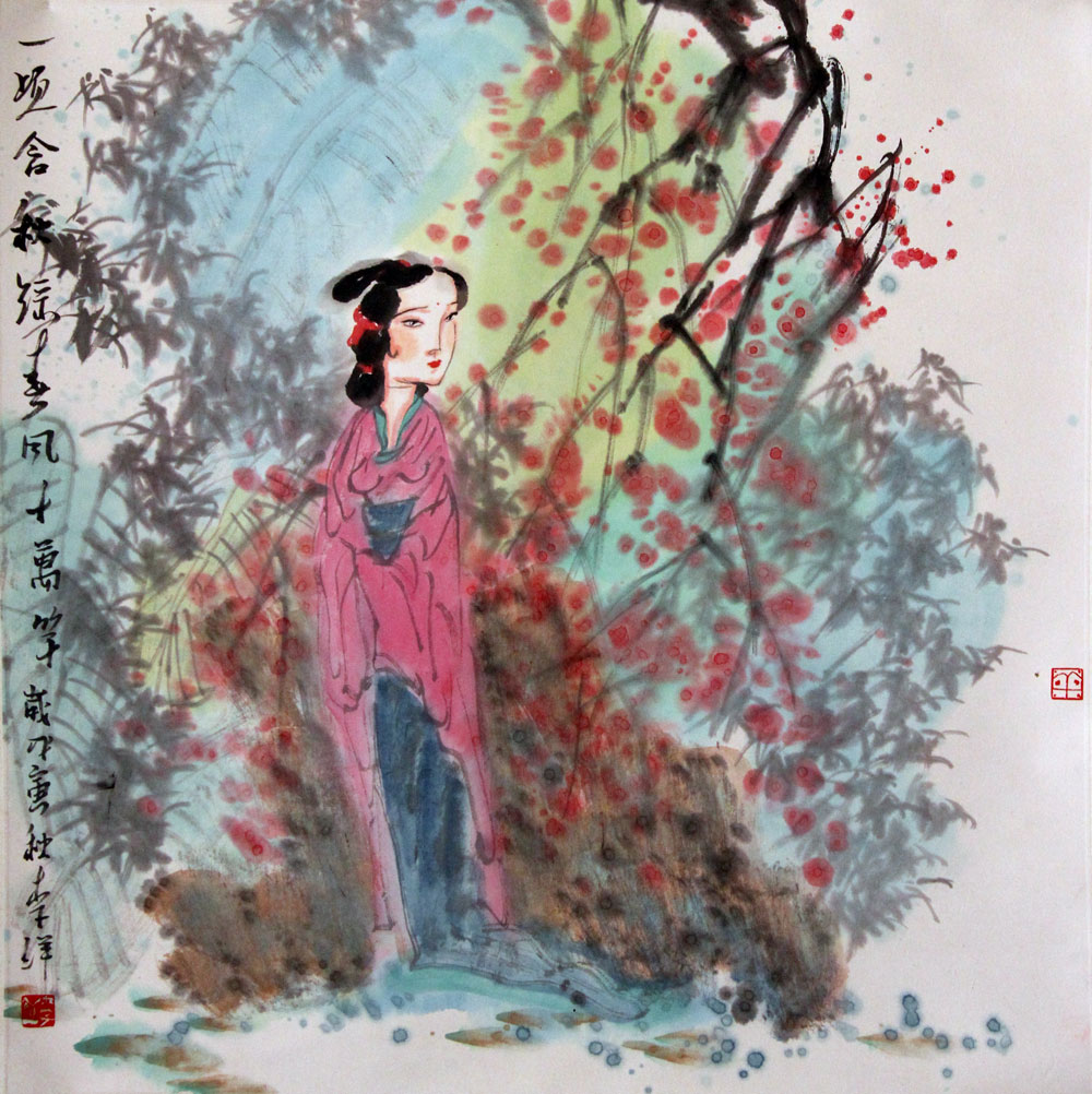 李洋国画作品,尺寸为68*67