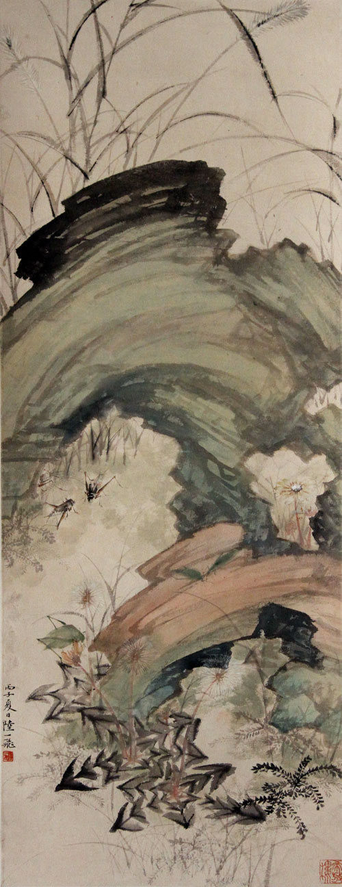 陆一飞国画作品,尺寸为84*33