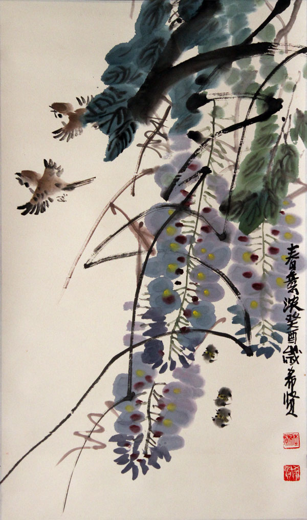 杜希贤国画作品,尺寸为79*46
