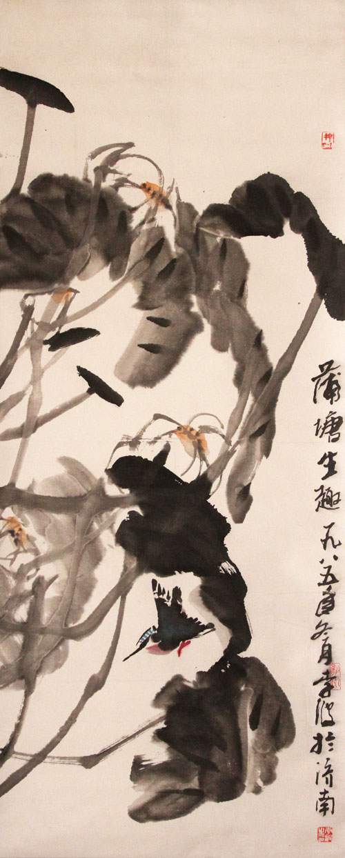 李波国画作品,尺寸为127x51.5