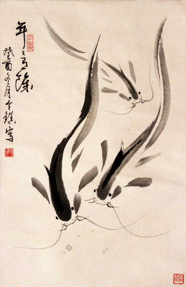 孔令镇国画作品,尺寸为67x45