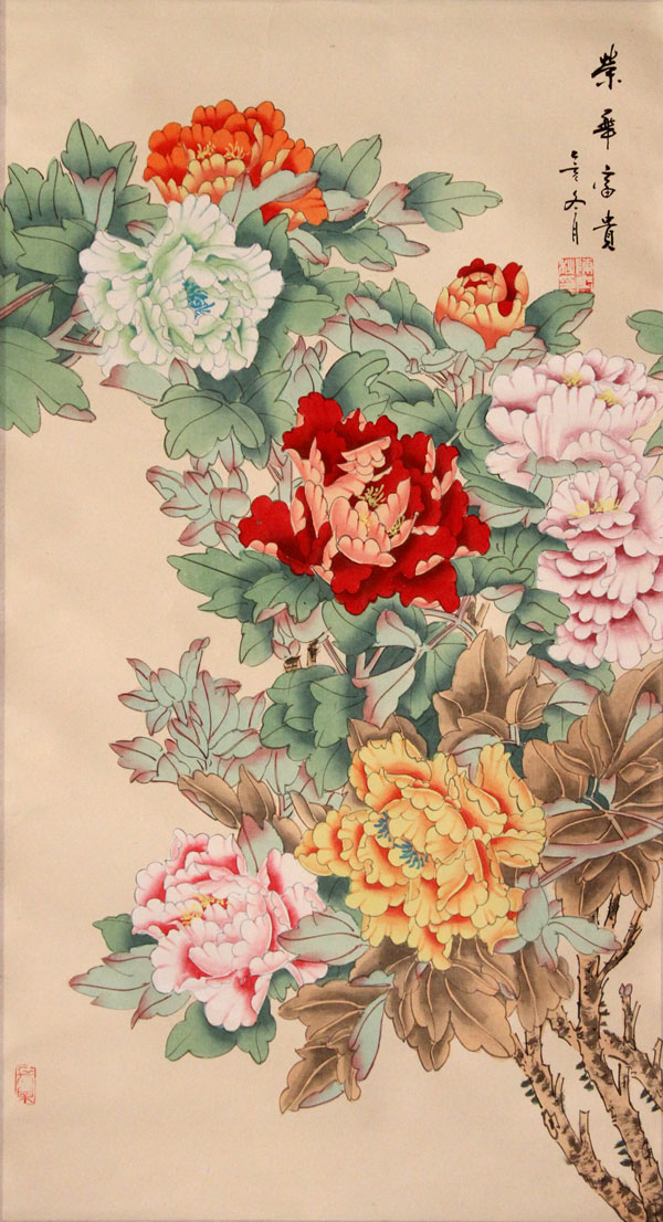 陈士秋国画作品,尺寸为87x47.5