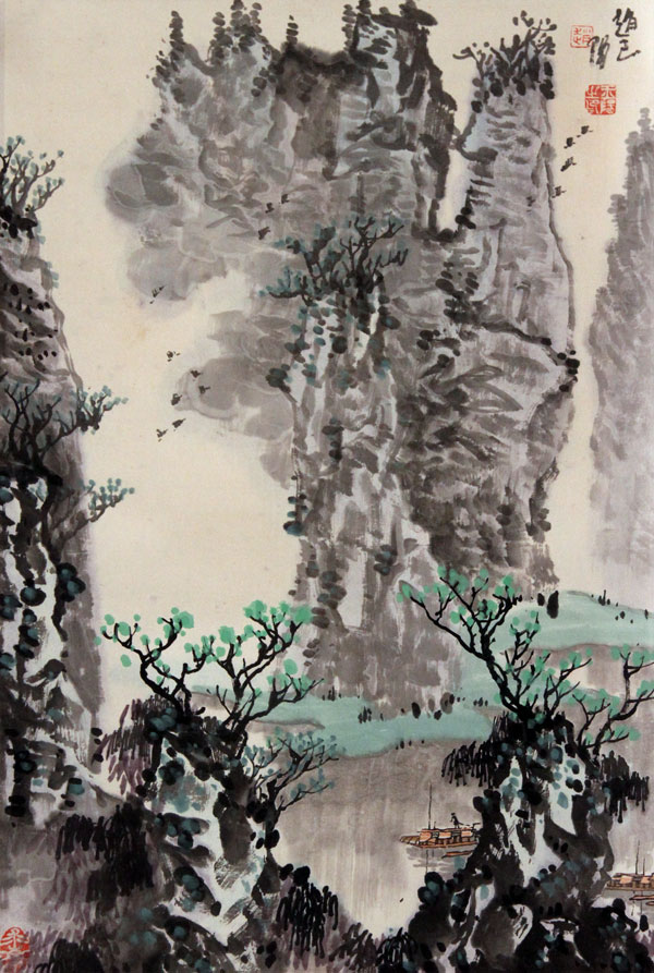 赵玉阳国画作品,尺寸为66x44.5