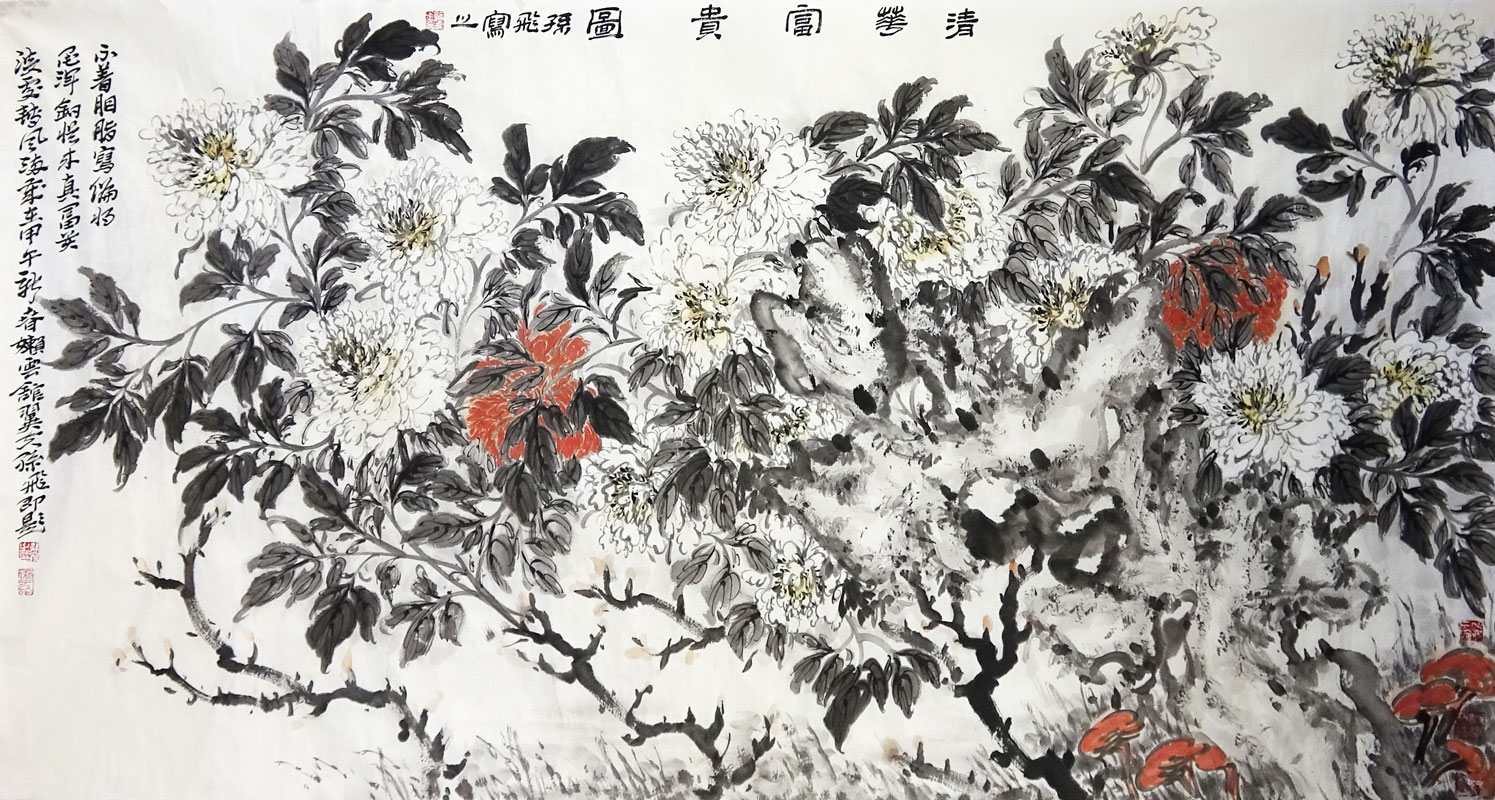 孙飞 牡丹 179x79.5