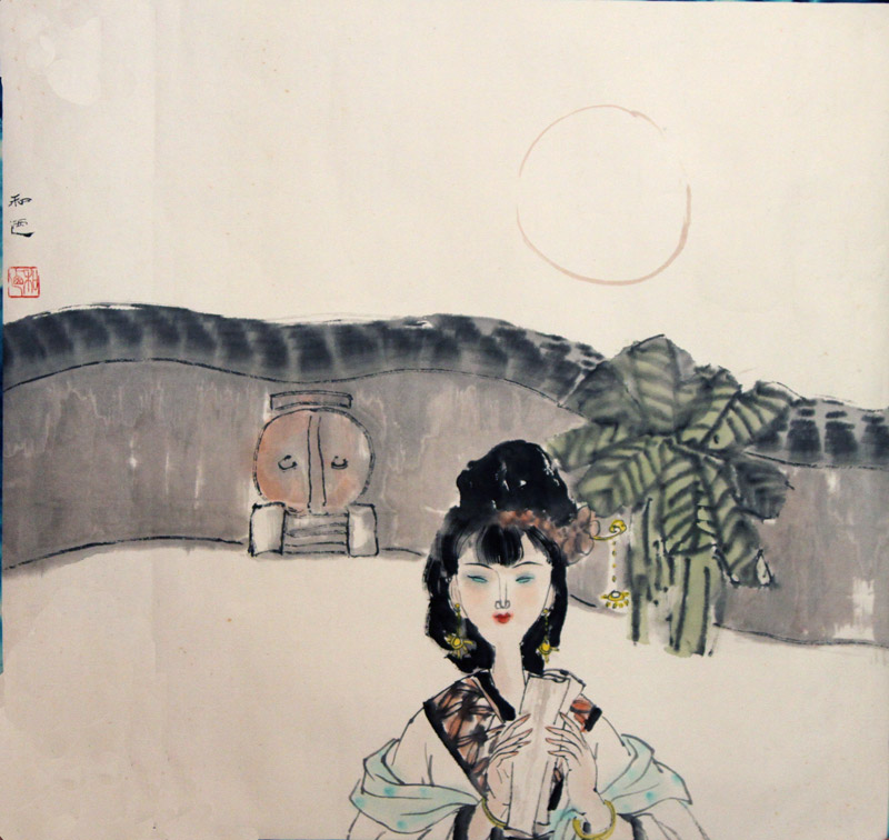 徐秀兰国画作品,尺寸为51x48.5